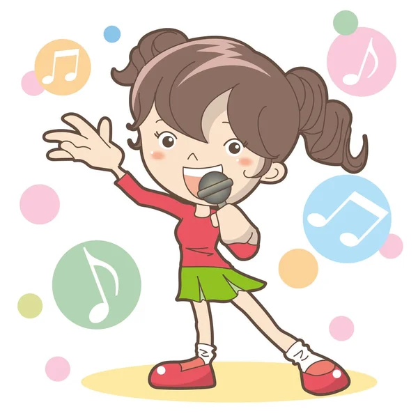 Cantar Una Canción Karaoke — Vector de stock