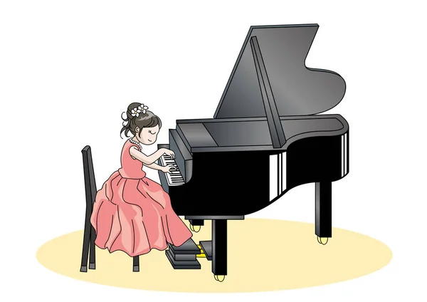 Piano Recital Image Children — Stock Vector