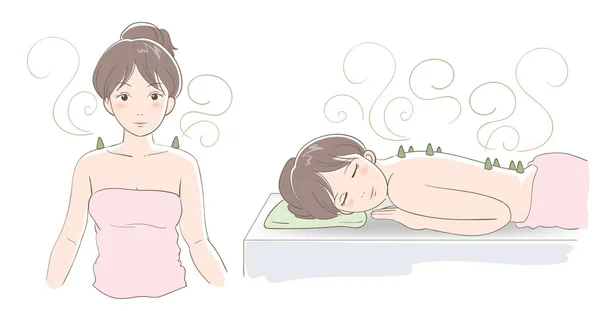 Moxibustion görüntü vektör set