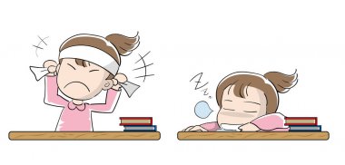 Motivasyon ve tembellik öğrenci kız ayarla