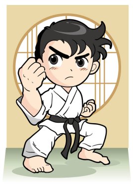 Karate poz, Japon kültürünün vektör malzeme