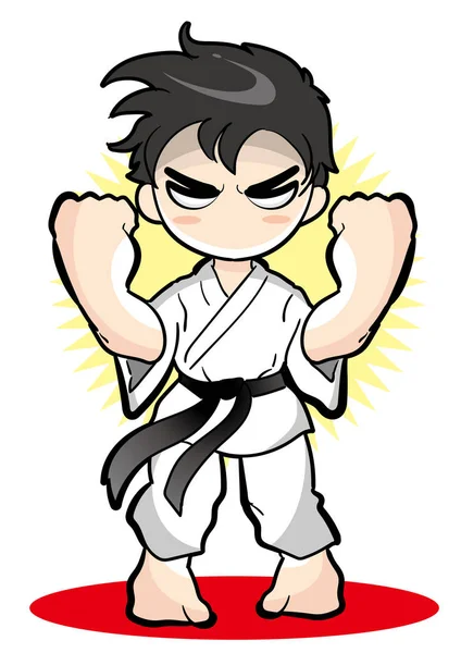 Karate Pose Materiale Vettoriale Della Cultura Giapponese — Vettoriale Stock