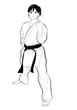 Karate poz / malzeme Japon kültürünün vektör