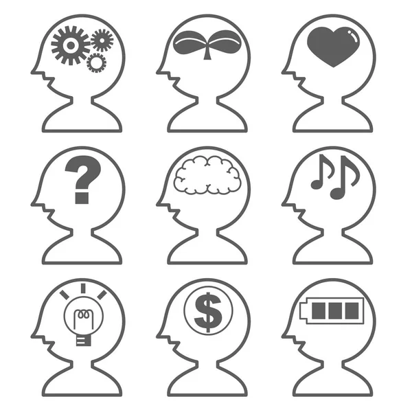 Künstliche Intelligenz Icon Set Seite — Stockvektor