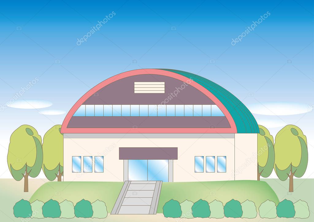 school landscape - gymnasium  image
