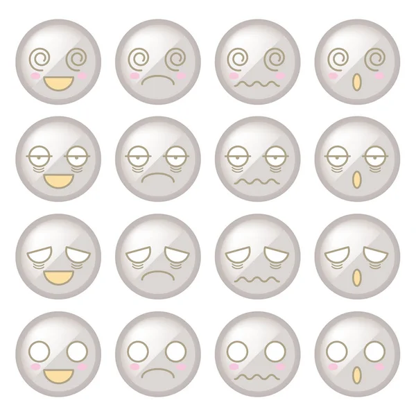 Stress Emotional Expression Icon Set — Stock Vector