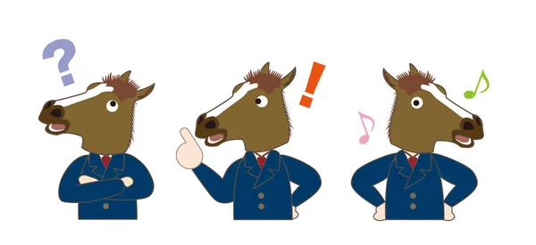 Caráter de homem de negócios cavalo —  Vetores de Stock