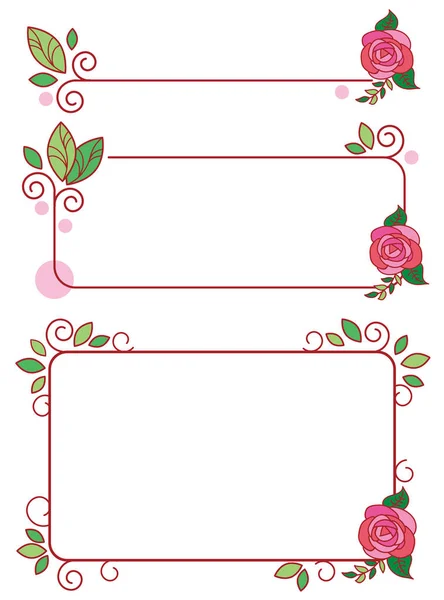 Rose Stylish Frame Set — Stock Vector