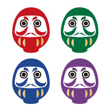 Japon Daruma doll - şanslı madde Icon set 