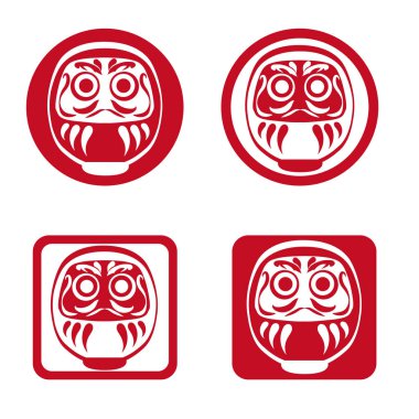 Japon Daruma doll - şanslı madde Icon set 