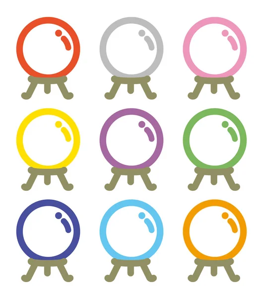 Quartz ball icon set — 스톡 벡터