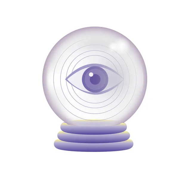 Crystal ball reflecting the eye — ストックベクタ