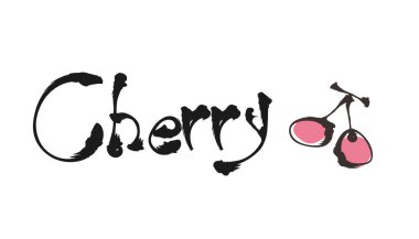 Doodle biçimi Typography - Kiraz