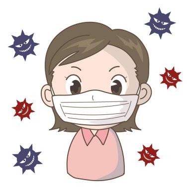 Yeni koronavirüs enfeksiyonunun yayılmasını önle - kız