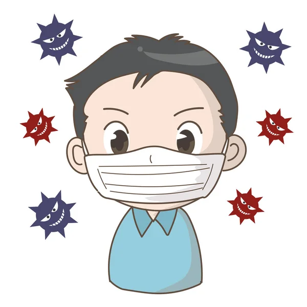 Prevenir Propagación Infección Por Coronavirus Hombre — Archivo Imágenes Vectoriales