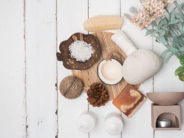 Aromaterapi ürün Spa set, mum, sabun, Hindistan cevizi, Masaj 