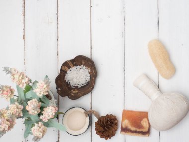 Aromaterapi ürün Spa set, mum, sabun, Hindistan cevizi, Masaj .