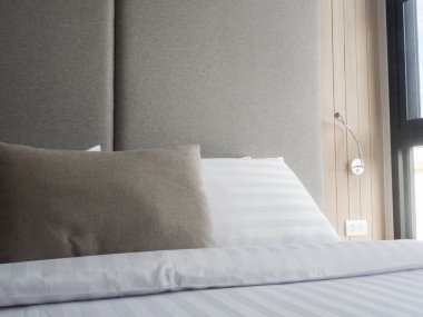 İç modern design.low aydınlatma ve Lens rahat yatak odası 