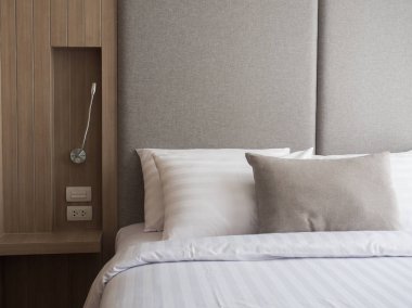 İç modern design.low aydınlatma ve Lens rahat yatak odası 