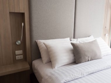 İç modern design.low aydınlatma ve Lens rahat yatak odası 