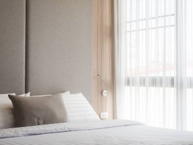 İç modern design.low aydınlatma ve Lens rahat yatak odası 