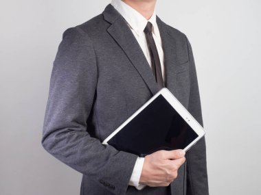 İşadamı proje onaylayın. Fikir iş üzerinde beyaz background.h