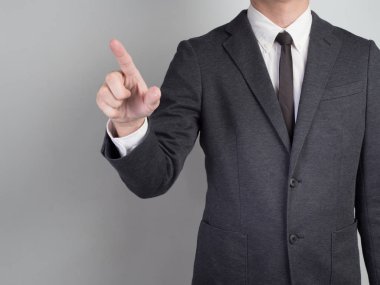 İşadamı proje onaylayın. Beyaz background.he üzerinde fikir iş tutun saat.