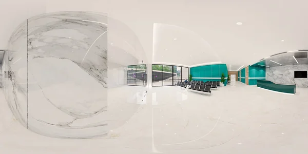 Illustration Sphérique 360 Degrés Panorama Homogène Hôpital Clinique Moderne Design — Photo