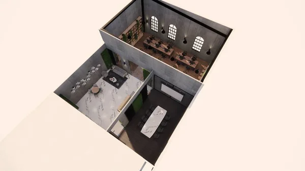 Interieur Leerstand Modernes Loft Office Offener Raum Modernes Büro Footage — Stockfoto