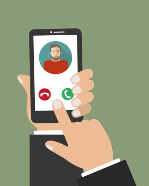 el ele tutuşan telefon simgesi