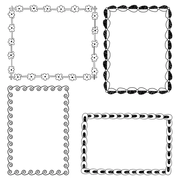 Set of four decorative frames — Stock Vector