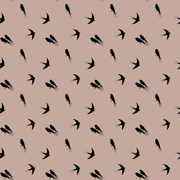 Kırlangıç kuşlarıyla kusursuz desen — Stok Vektör