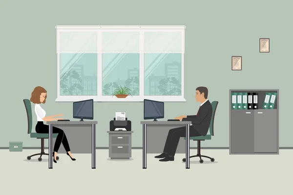 İki Ofis çalışanları Web afiş