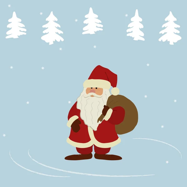 Santa Claus on a blue background — Stock Vector
