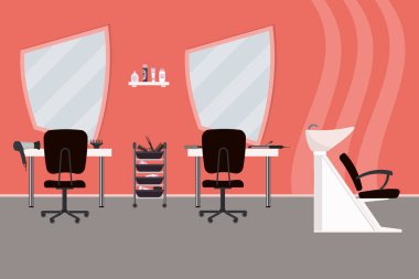 Pembe bir renk güzellik salonunda iç. Güzellik Salonu