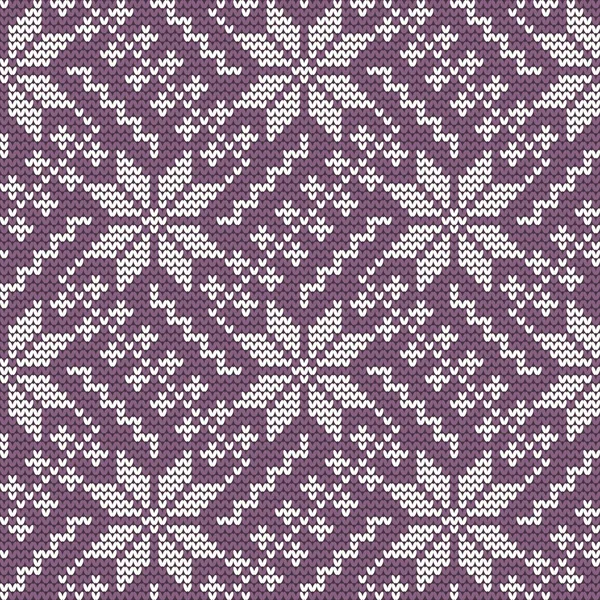 Язаний Візерунок Фіолетовому Тлі Орнамент Безшовний Зразок Його Можна Використовувати — стоковий вектор