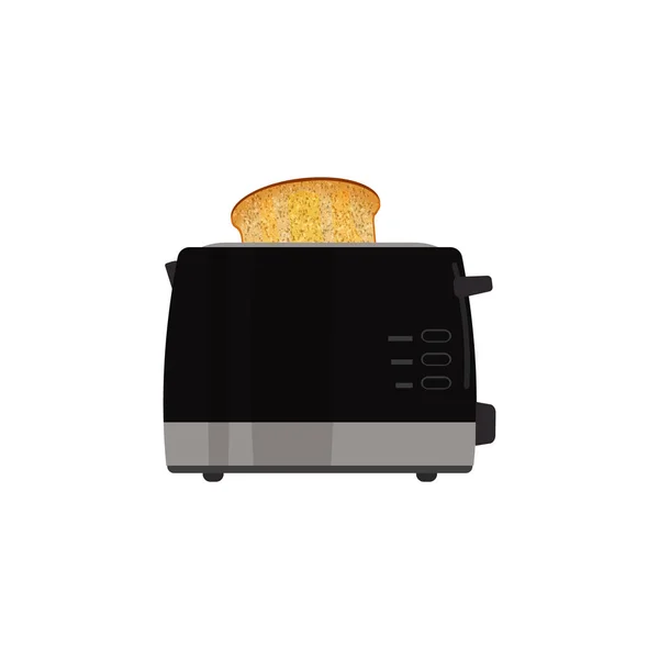 Toster Elektryczny Czarny Białym Tle Istnieje Również Toast Zdjęciu Ilustracja — Wektor stockowy
