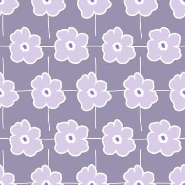 Çiçek arka planda mor renk. Mor çiçekler ile Seamless modeli. Hediye paketleme, dizüstü bilgisayarlar, Günlükler, kiremit kumaş arka kayıt için kullanılabilir. Vektör çizim.