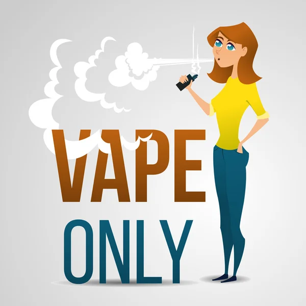 Genç kadın elektronik sigara içiyor