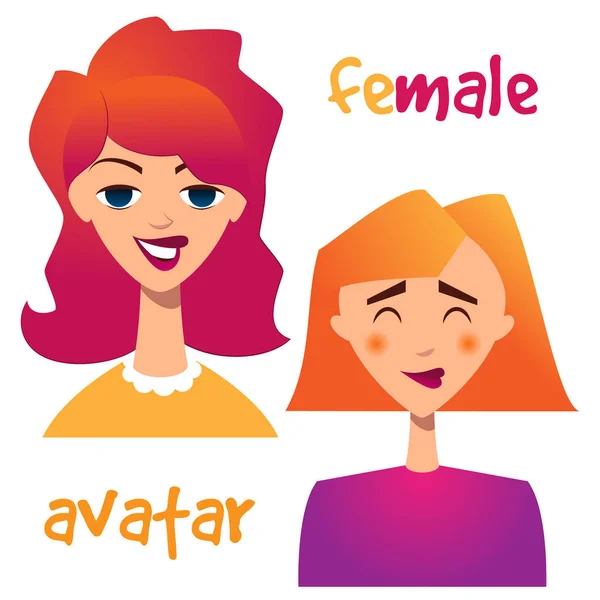 Yüz kız çizgi film avatar