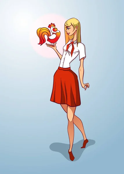 horoz kız yandan duruyor