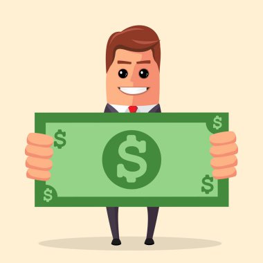 Uçan vektör işadamı. Bir süper kahraman olarak Yöneticisi karakter. Düz .