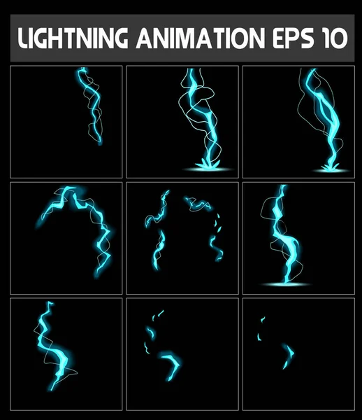 Animación Vector Web Lightning. Juego de  .  . — Archivo Imágenes Vectoriales