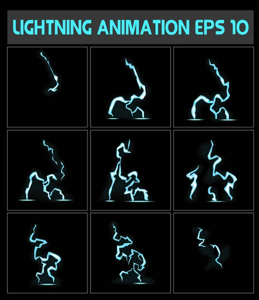 Animación Weblightning. Un rayo cayó al suelo o algo más. — Archivo Imágenes Vectoriales