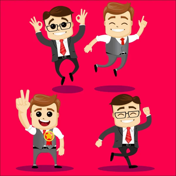 Vector set of manager or business man character. — Stock Vector