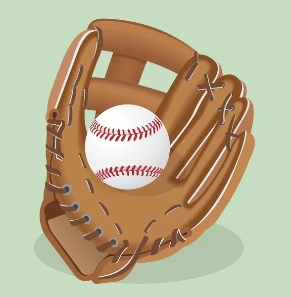 Vektor reális illusztráció. Baseball kesztyű és labda. — Stock Vector