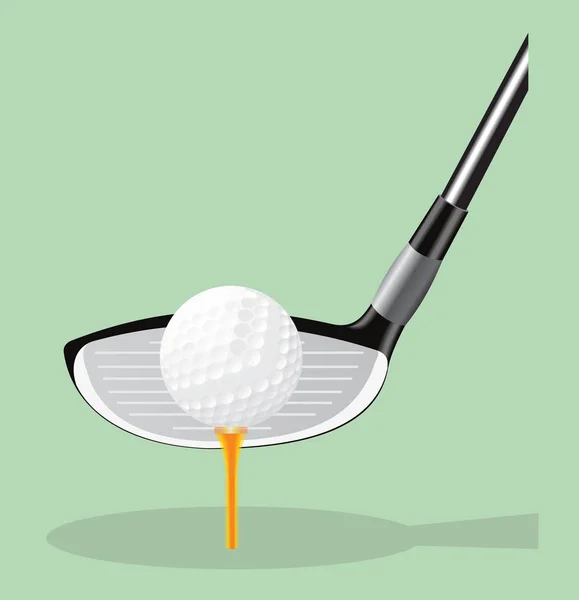 Ilustración realista vectorial. Club de golf y pelota . — Archivo Imágenes Vectoriales