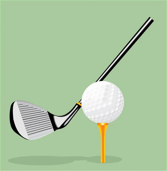 Vector realistic illustration. Golf club and golf ball. Golf putter. — Stock Vector