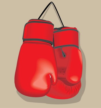 Kırmızı vektör boks eldivenleri. Gerçekçi illüstrasyon.
