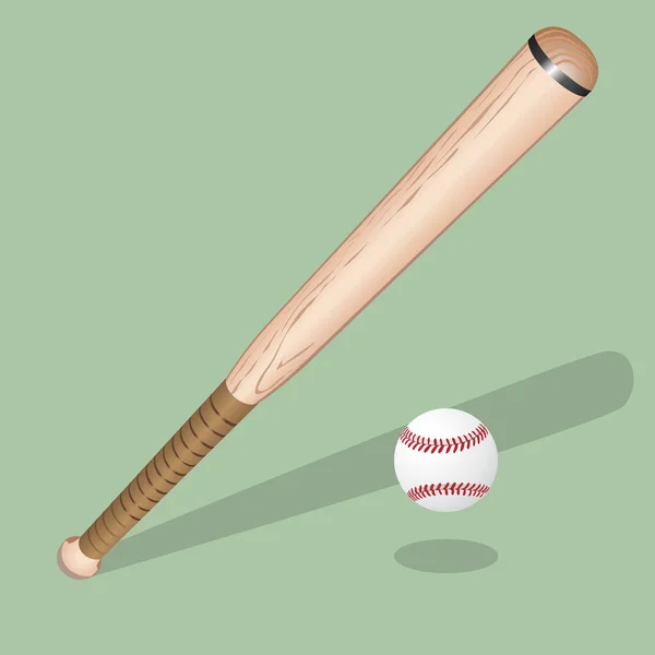 Baseball utrustning: en bat, boll och hjälm. Realistiska vektorillustration. — Stock vektor